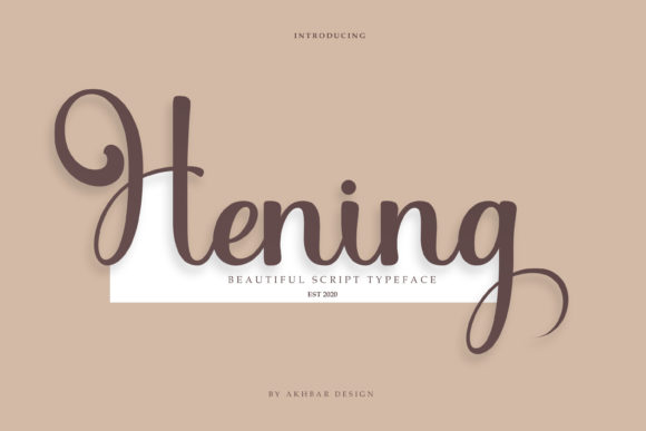 Hening: A Delicate Script Font for Editorial Design